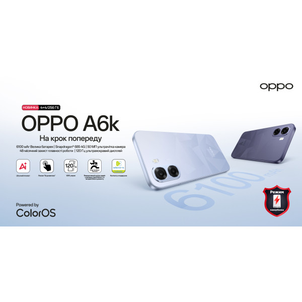 Фото - Смартфон OPPO A6k 4/256Gb Crystal Violet NFC
