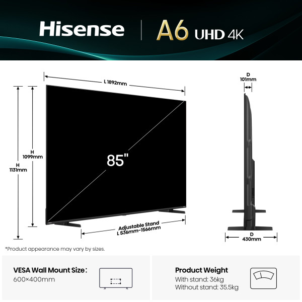 Фото - Телевизор Hisense 85A6Q