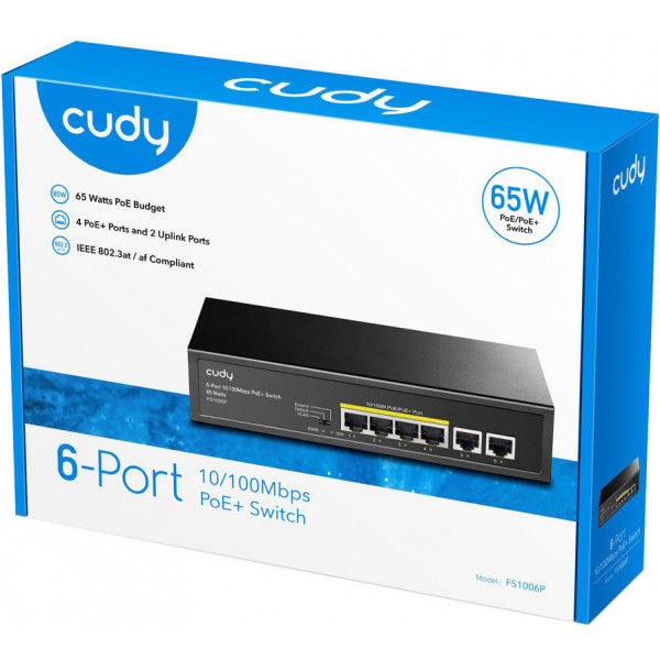 Фото - Коммутатор локальної мережі (Switch) Cudy FS1006P