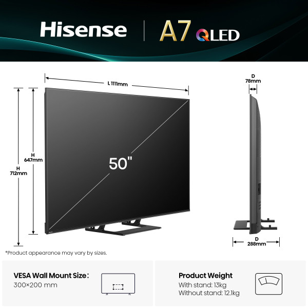 Фото - Телевізор Hisense 50A7Q