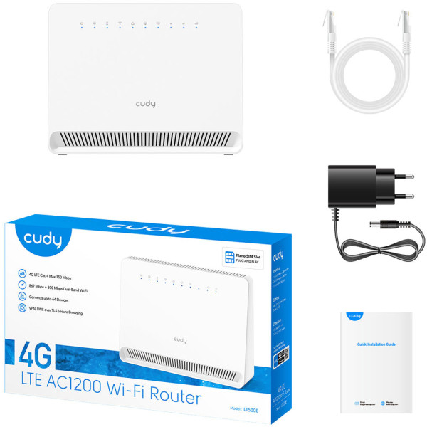 Фото - Маршрутизатор интернет WiFi5+4G Cudy LT500E