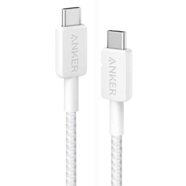 Фото - Кабель Anker 322 USB-C to USB-C - 1.8m Nylon White (A81F6H21)