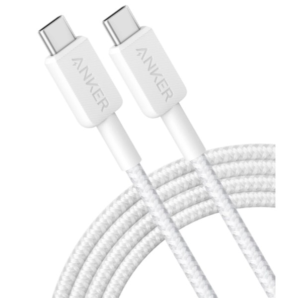 Фото - Кабель Anker 322 USB-C to USB-C - 1.8m Nylon White (A81F6H21)