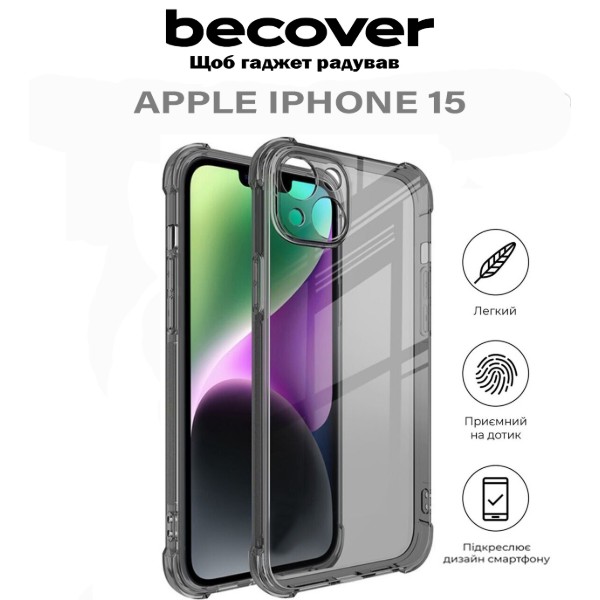 Фото - Чехол для смартфона BeCover Anti-Shock for Apple iPhone 15 Grey (710621)