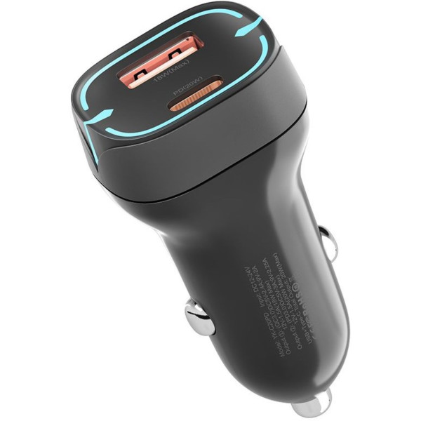 Фото - Автомобільний зарядний пристрій YOKI Led Series PD/QC 20W Black (YK-C20)