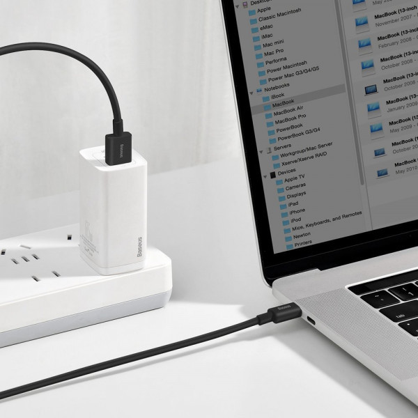 Фото - Кабель синхронізації даних Baseus Superior Fast Charging USB-USB-C 2m Black (CATYS-A01)