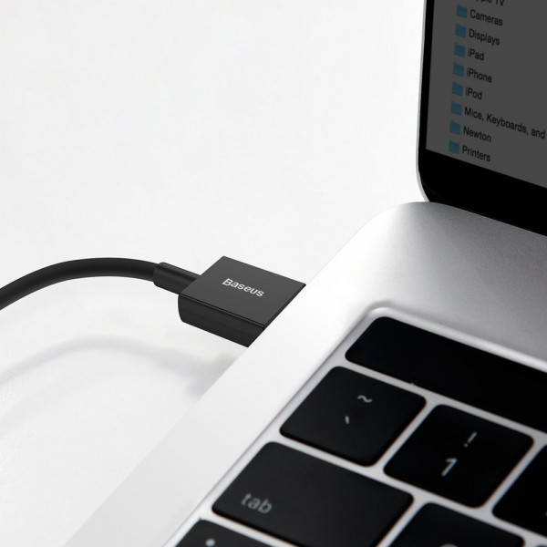 Фото - Кабель синхронізації даних Baseus Superior Fast Charging USB-USB-C 2m Black (CATYS-A01)