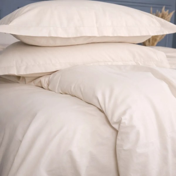 Фото - Комплект постільної білизни дитячий MirSon Poplin Line 002 Milky White 110 x 140 см (2200006277323)