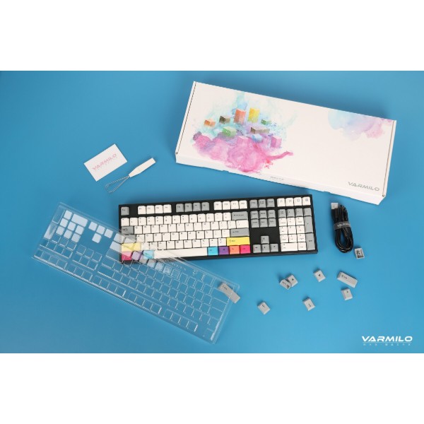 Фото - Клавиатура беспроводная игровая Varmilo APT108 CMYK, C-TK Brown, WL/USB-A, White Led (A93A024D3A5A17A007)