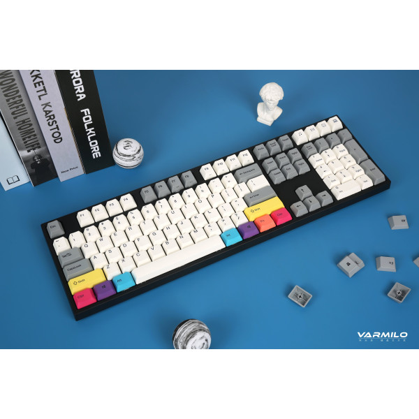 Фото - Клавиатура беспроводная игровая Varmilo APT108 CMYK, Daisy L, WL/USB-A, White Led (A93A024F9A5A17A007)