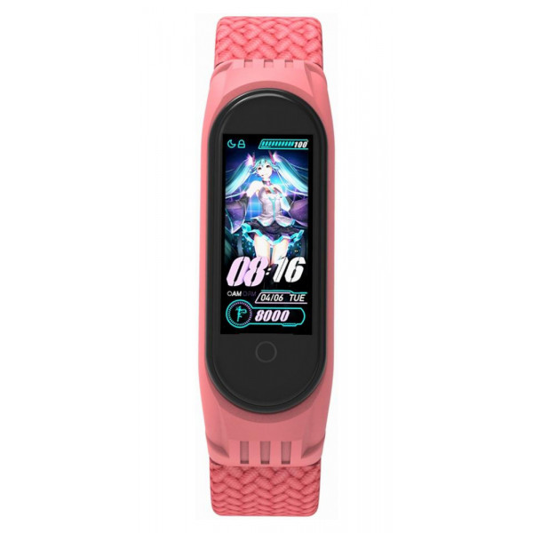 Фото - Ремешок для фитнес-браслета Armorstandart Braided Solo Loop for Xiaomi Mi Band 7/6/5/4 Pink size L (ARM58761)