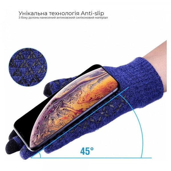 Фото - Рукавички для сенсорних екранів Armorstandart Melange Blue/Black size XL (ARM59873)