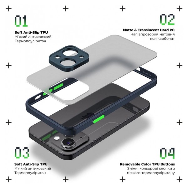 Фото - Чехол для смартфона Armorstandart Frosted Matte for Oppo A17 4G/A17k 4G Navy Blue (ARM66727)