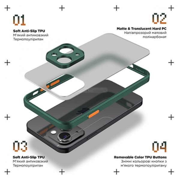 Фото - Чохол для смартфону Armorstandart Frosted Matte for Oppo A78 4G Dark Green (ARM72407)