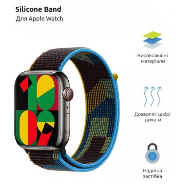 Фото - Ремінець для смарт-годинника Armorstandart Nylon Band for Apple Watch All Series 42/44/45/49mm Blue Unity (ARM74215)