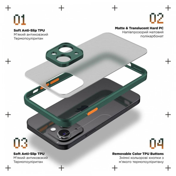 Фото - Чохол для смартфону Armorstandart Frosted Matte for Samsung A35 5G (A356) Dark Green (ARM74332)