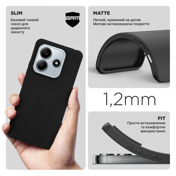 Фото - Чохол для смартфону Armorstandart Matte Slim Fit for Xiaomi Redmi Note 14 5G Black (ARM79724)