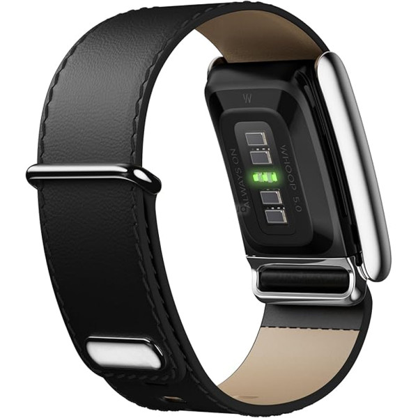 Фото - Ремінець для фітнес-браслета Armorstandart Leather Loop for Whoop 5.0 / MG Black with Siver (ARM90087)