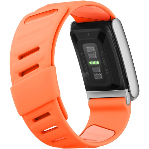 Фото - Ремешок для фитнес-браслета Armorstandart Silicone Tech for Whoop 5.0 / MG Orange with Silver (ARM90099)