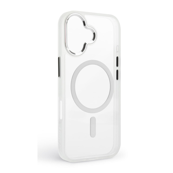 Фото - Чохол для смартфону Armorstandart Unit MagCase for Apple iPhone 17 Matte Clear Silver + Orange Button Set (ARM90581)