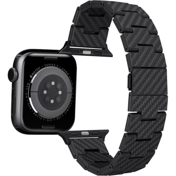 Фото - Ремінець для смарт-годинника Pitaka Carbon Fiber Watch Band Retro Black/Grey for Apple Watch 49/45/44mm (AWB2311)