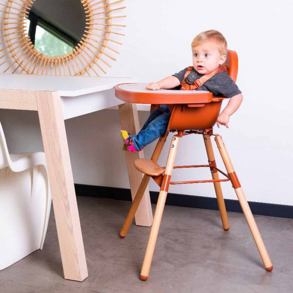 Фото - Стільчик для годування класичний Childhome Evolu 2 Natural/Rust (CHEVOCHRU)