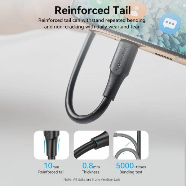 Фото - Кабель Vention USB 2.0 AM-micro BM 1.0м Black (CTIBF)