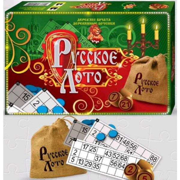 Фото - Настольная игра (8+) Danko-Toys Русское лото (DTG39-Gr)
