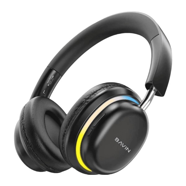 Фото - Наушники накладные беспроводные Bavin Hi-Res RGB LIGHT Black (HB-BH-53 BK)
