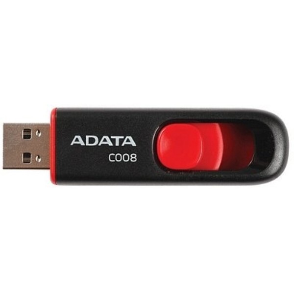 Фото - Флеш USB ADATA AC008 32GB USB 2.0 Black-Red (AC008-32G-RKD)