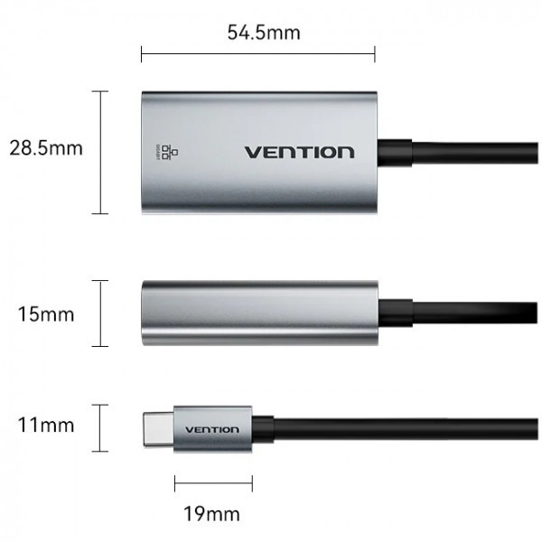 Фото - Перехідник USB-C - Ethernet Vention USB Type-C--> Ethernet RJ45 (CFPHB)