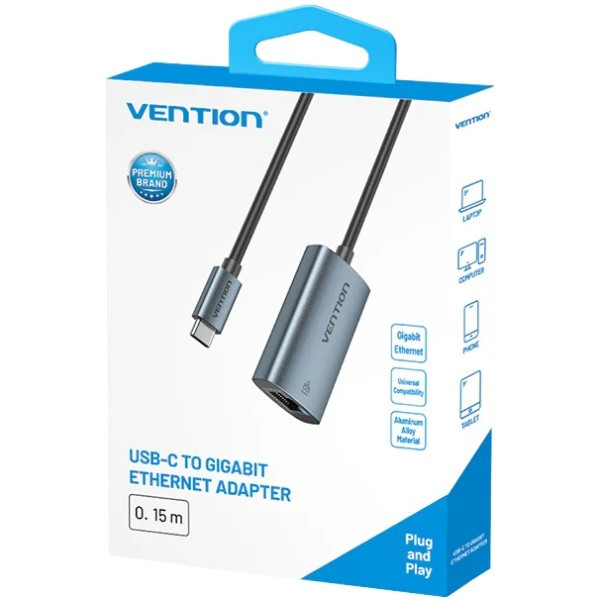 Фото - Перехідник USB-C - Ethernet Vention USB Type-C--> Ethernet RJ45 (CFPHB)