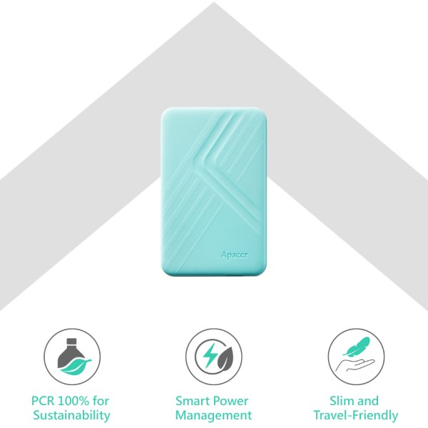 Фото - Жесткий диск внешний Apacer External 2.5'' USB 3.2 Gen. 1 AC236 ECO 2Tb Jelly mint (AP2TBAC236ECO-1)
