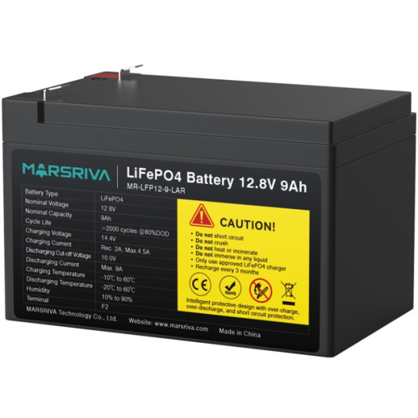 Фото - Акумулятор для ДБЖ Marsriva LiFePO4 (MR-LFP12-9-LAR)