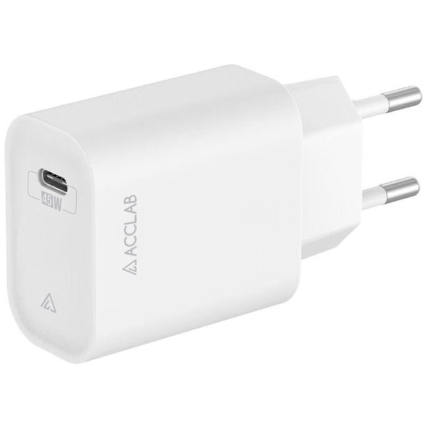 Фото - Мережевий зарядний пристрій ACCLAB 45W USB-C QC4.0 White (AL-TC451)