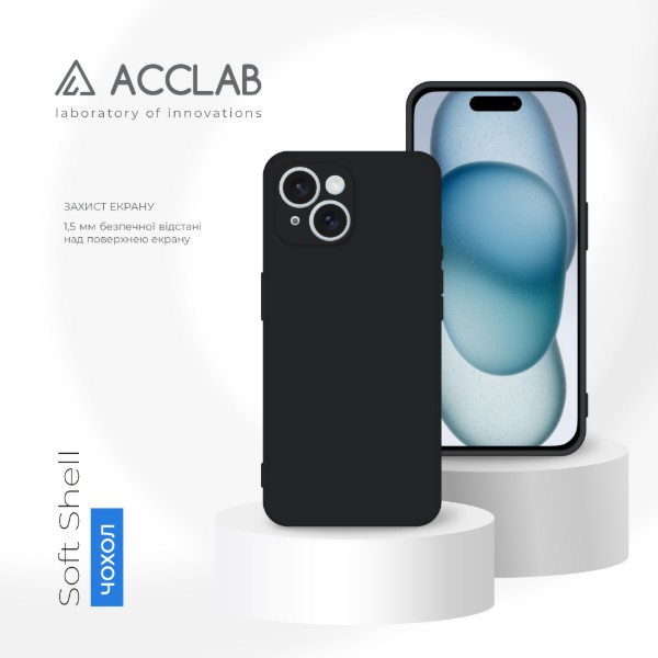 Фото - Чохол для смартфону ACCLAB SoftShell for Apple iPhone 15 Plus Black (1283126586439)
