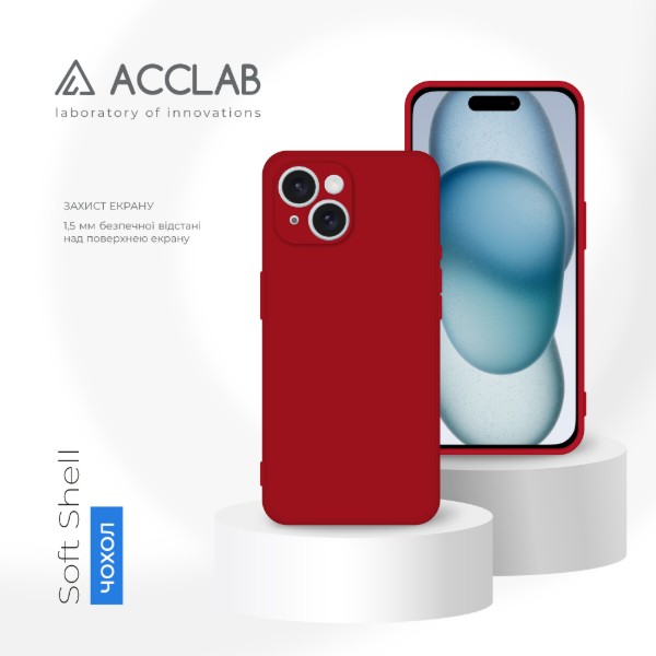 Фото - Чохол для смартфону ACCLAB SoftShell for Apple iPhone 15 Plus Red (1283126586422)