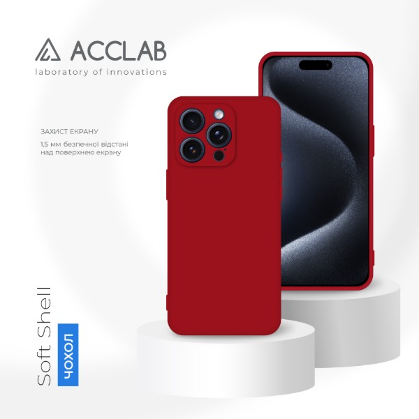 Фото - Чохол для смартфону ACCLAB SoftShell for Apple iPhone 15 Pro Max Red (1283126586521)