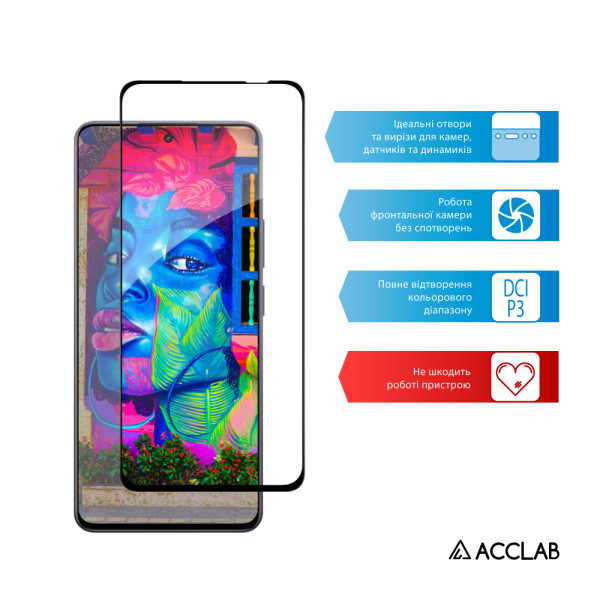 Фото - Защитное стекло для смартфона ACCLAB 9H for Realme 13+ Black (1283126607561)