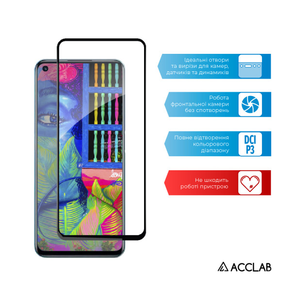 Фото - Защитное стекло для смартфона ACCLAB 9H for Realme 9 Pro Plus Black (1283126542664)