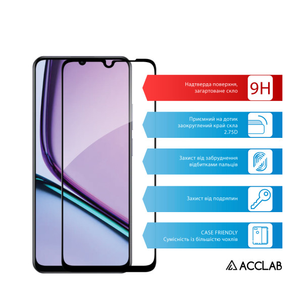 Фото - Защитное стекло для смартфона ACCLAB 9H for Realme Note 60 Black (1283126608957)