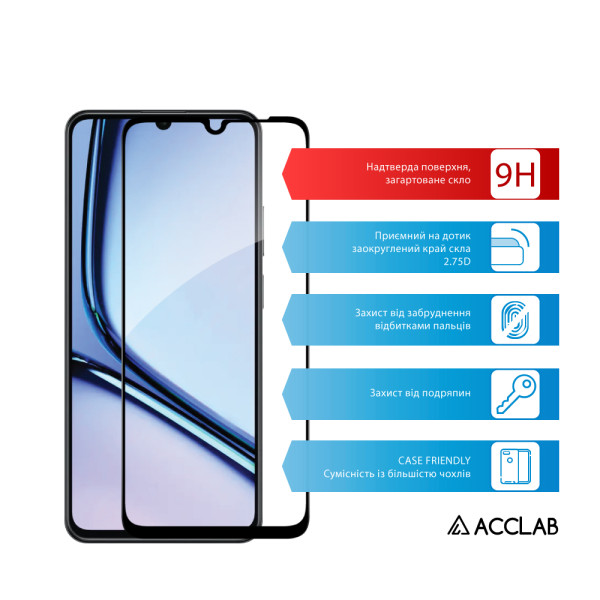 Фото - Защитное стекло для смартфона ACCLAB 9H for Realme Note 60X Black (1283126609015)