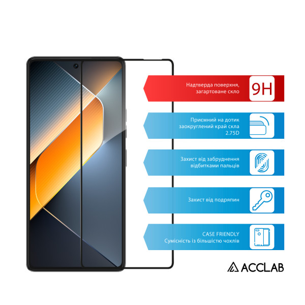 Фото - Захисне скло для смартфону ACCLAB 9H for Tecno Pova 6 / Pova 6 Pro Black (1283126593246)