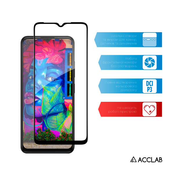 Фото - Защитное стекло для смартфона ACCLAB 9H for ZTE Blade A54 / Blade A34 Black (1283126621000)