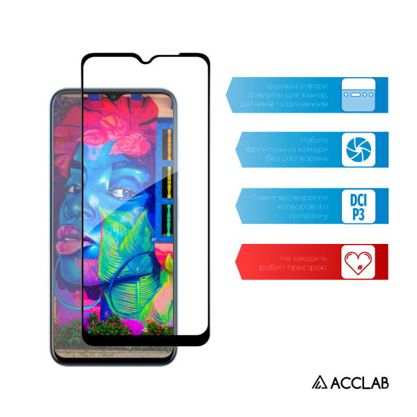 Фото - Защитное стекло для смартфона ACCLAB 9H for ZTE Blade A73 5G Black (1283126620737)