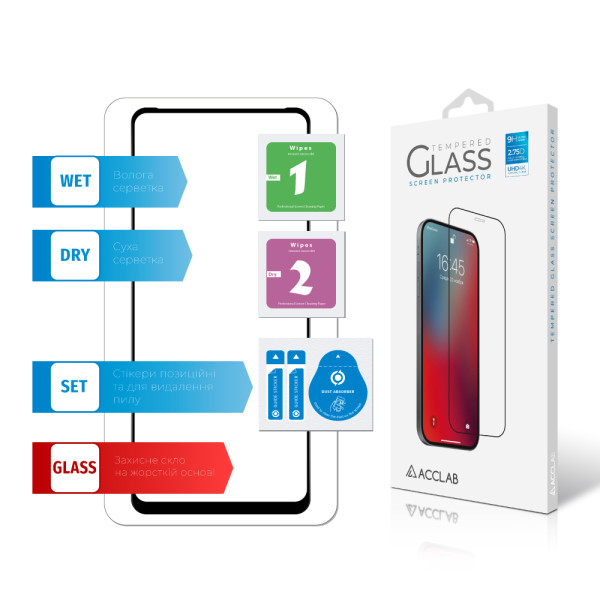 Фото - Защитное стекло для смартфона ACCLAB 9H for ZTE Blade A75 Black (1283126620874)