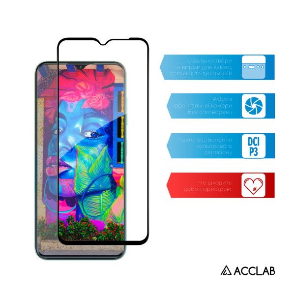 Фото - Защитное стекло для смартфона ACCLAB 9H for ZTE Blade V50 Design Black (1283126620683)