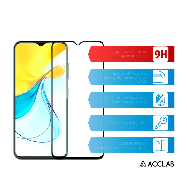 Фото - Защитное стекло для смартфона ACCLAB 9H for ZTE Blade V50 Design Black (1283126620683)