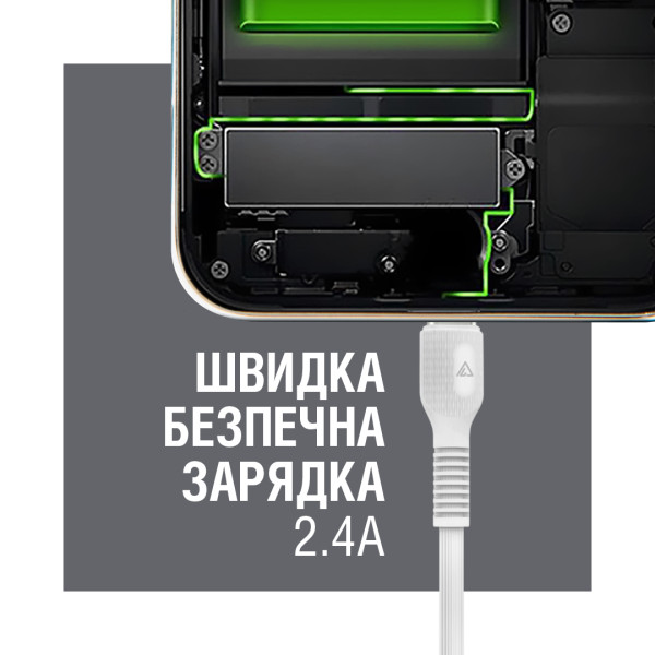 Фото - Кабель ACCLAB AL-CBCOLOR-T1WT USB to Type-C 1.2 m white (1283126518287)