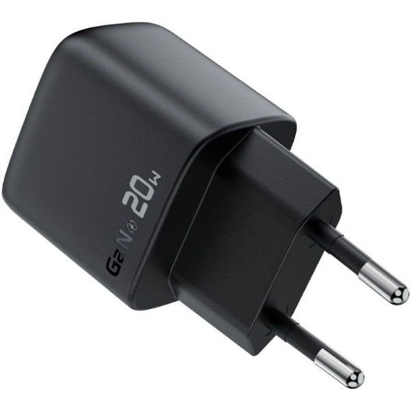 Фото - Сетевое зарядное устройство AceFast 1xUSB-C 20W Gan A113 Fast Charger with digital display black (6974316284413)